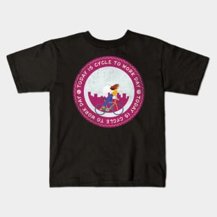 Today is Cycle to Work Day Badge Kids T-Shirt